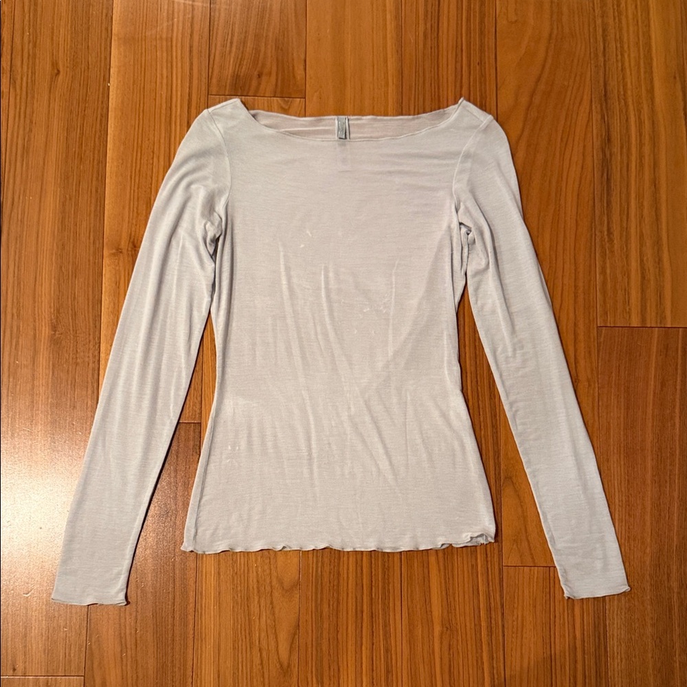 SKIMS Light Gray Long Sleeve Top